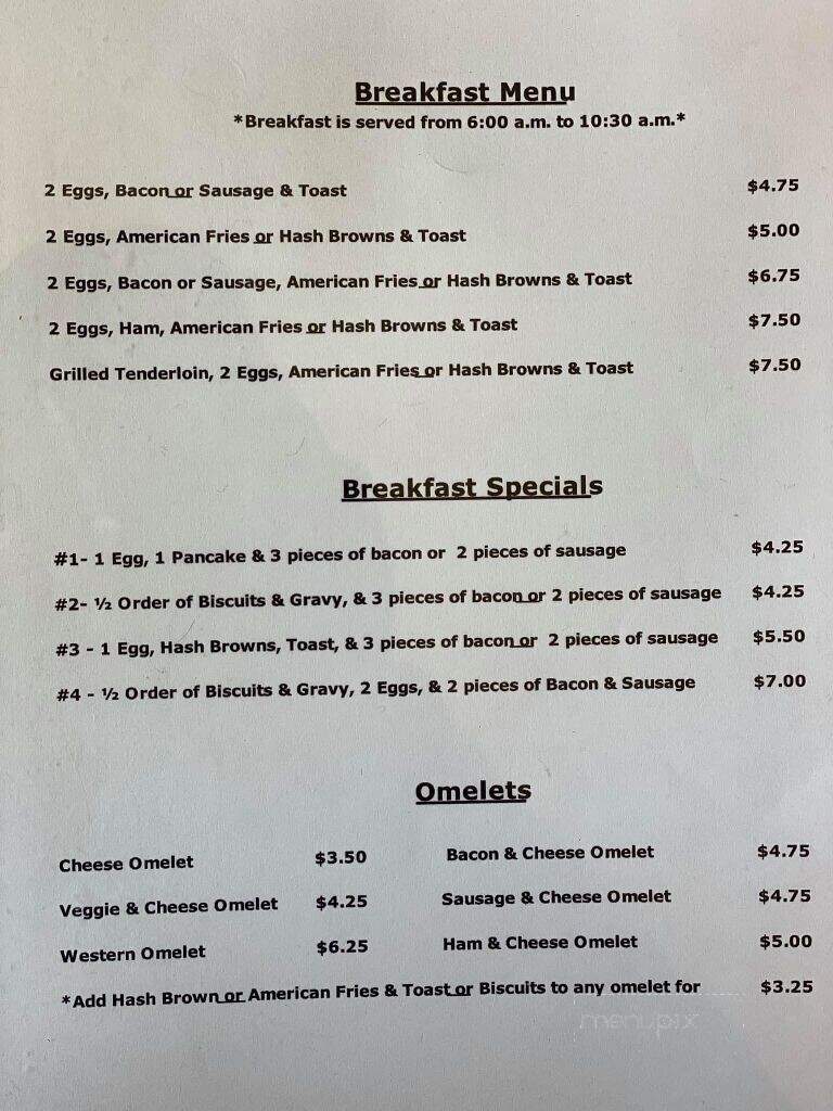 Penny's Cafe - Iuka, IL menu_pic