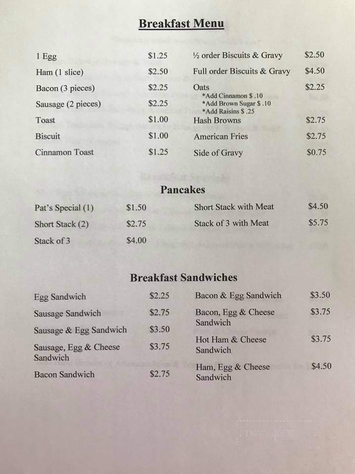Penny's Cafe - Iuka, IL menu_pic
