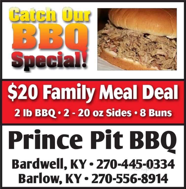 Prince BBQ - Bardwell, KY menu_pic