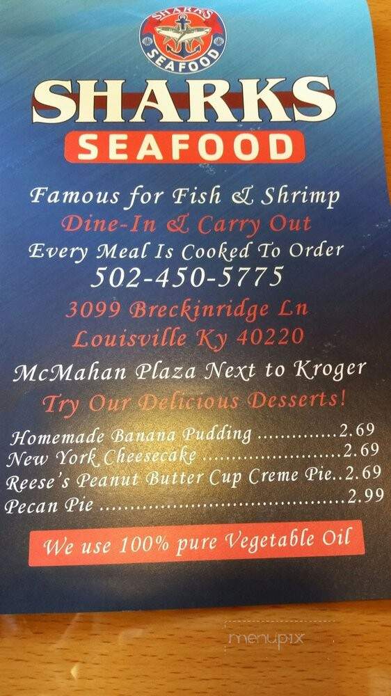 Sharks Fish & Chicken - Louisville, KY menu_pic