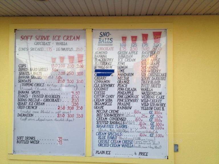 Robears Snowballs & Soft Serve - Harahan, LA menu_pic
