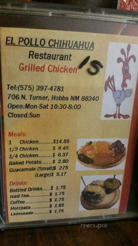 El Pollo Chihuahua - Hobbs, NM menu_pic
