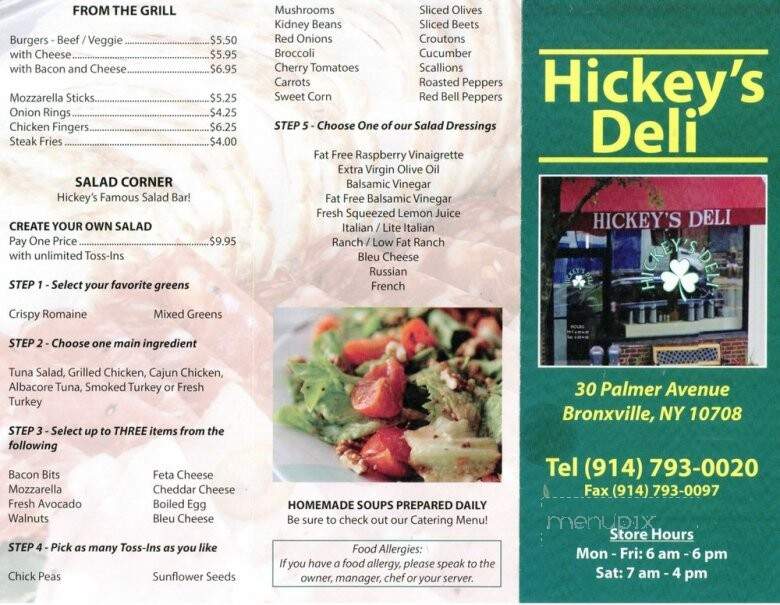 Hickey's Deli - Bronxville, NY menu_pic