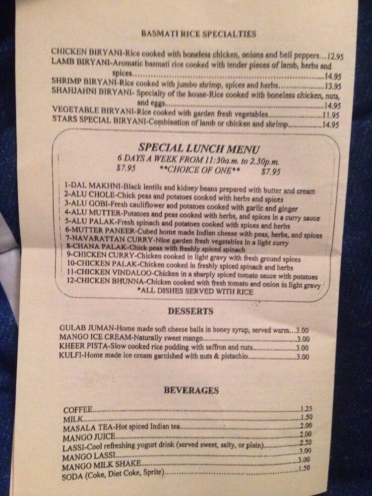 Star Of India - West Chester, PA menu_pic