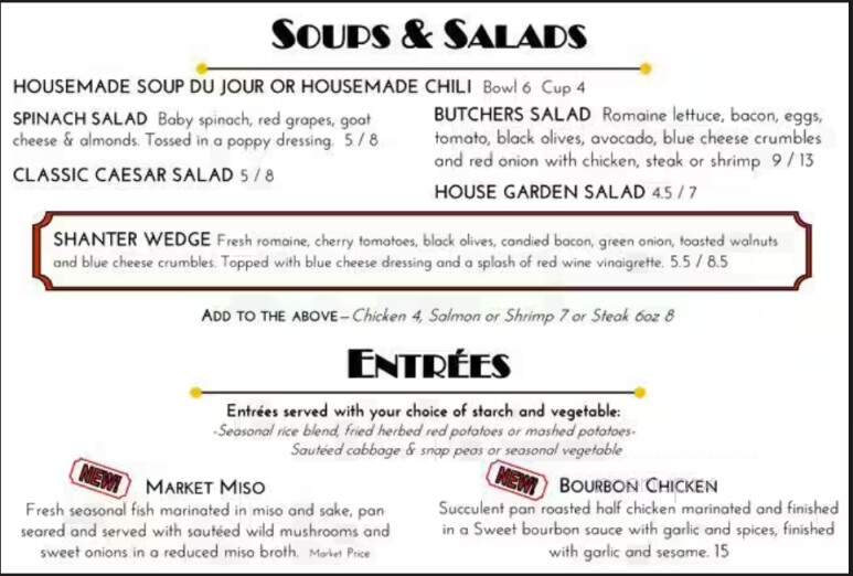 Mulligans Restaurant - Bellevue, WA menu_pic