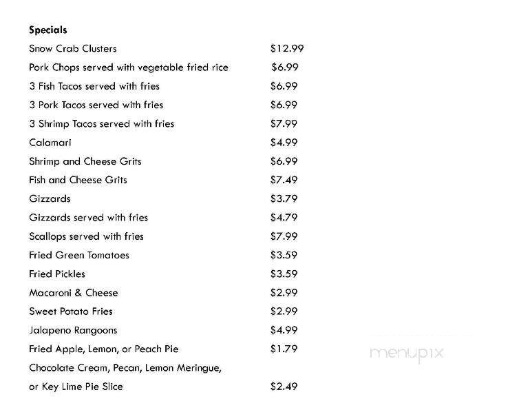Love Seafood - Mobile, AL menu_pic
