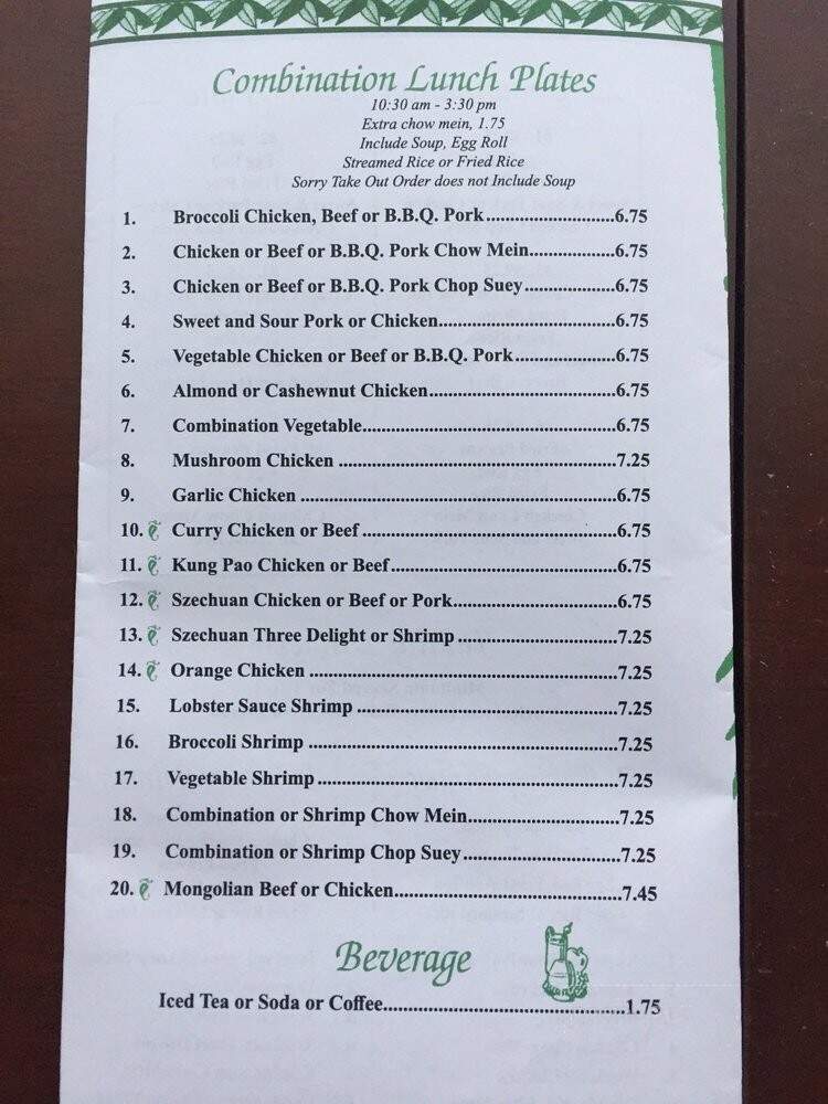 Li Yuen Chinese Restaurant - Castroville, CA menu_pic