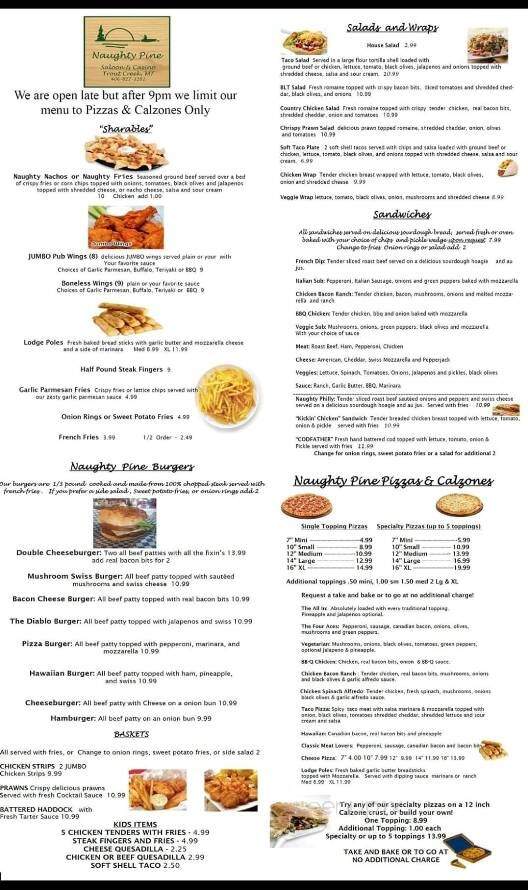 Naughty Pine Saloon - Trout Creek, MT menu_pic