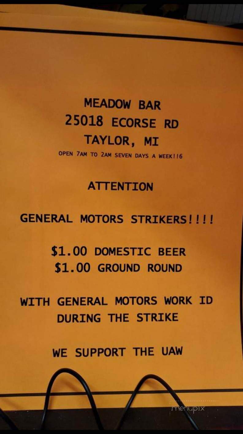 Meadow Bar - Taylor, MI menu_pic