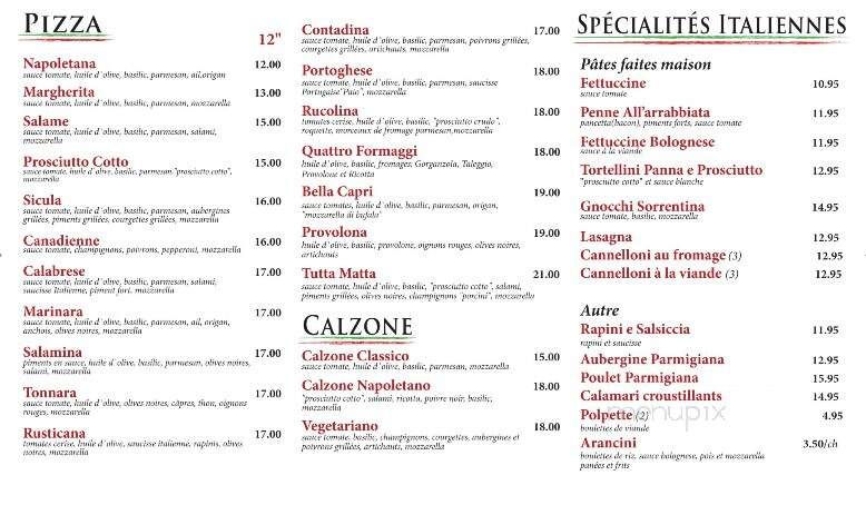 Trattoria Da Gina - Laval, QC menu_pic