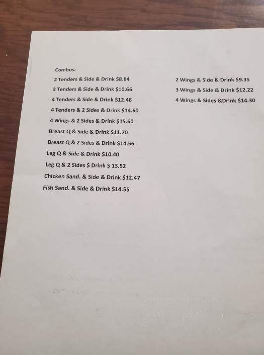 Granddaddy's Famous Hot Chicken - Nashville, TN menu_pic