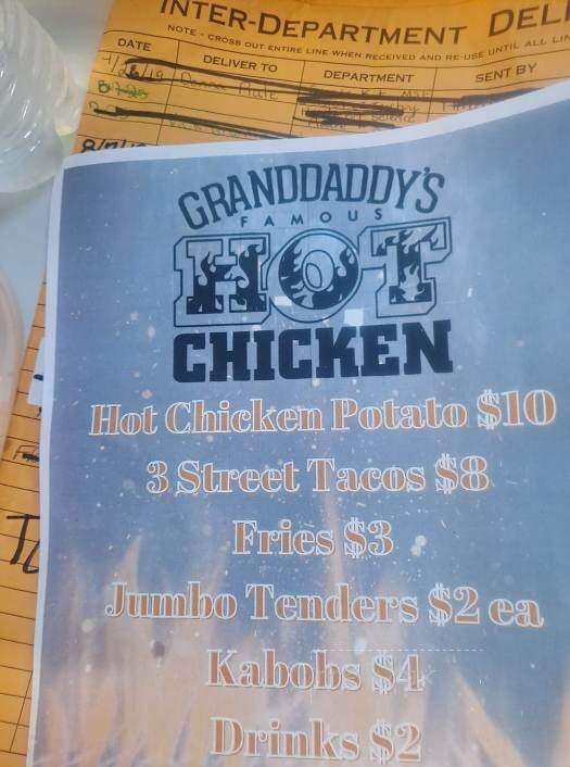 Granddaddy's Famous Hot Chicken - Nashville, TN menu_pic