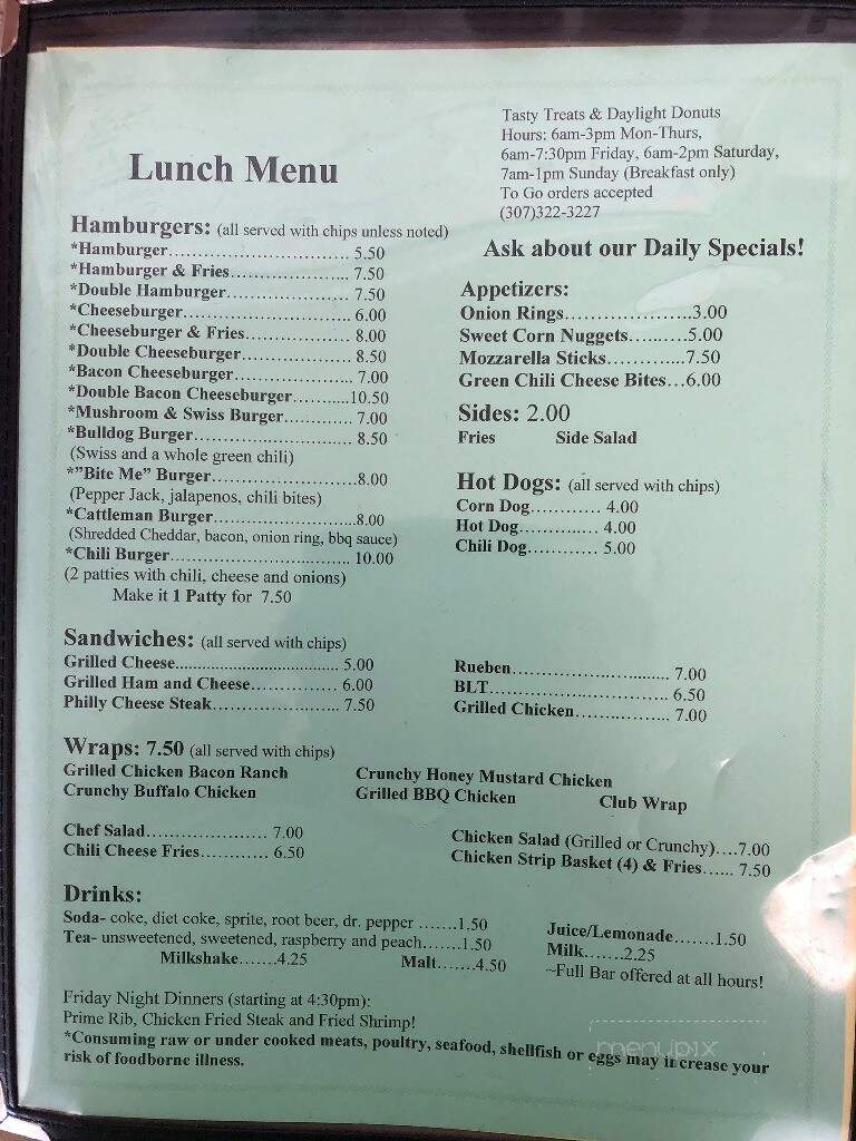 Tasty Treats - Wheatland, WY menu_pic