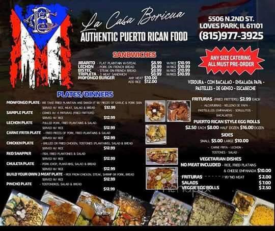 La Casa Boricua - Loves Park, IL menu_pic