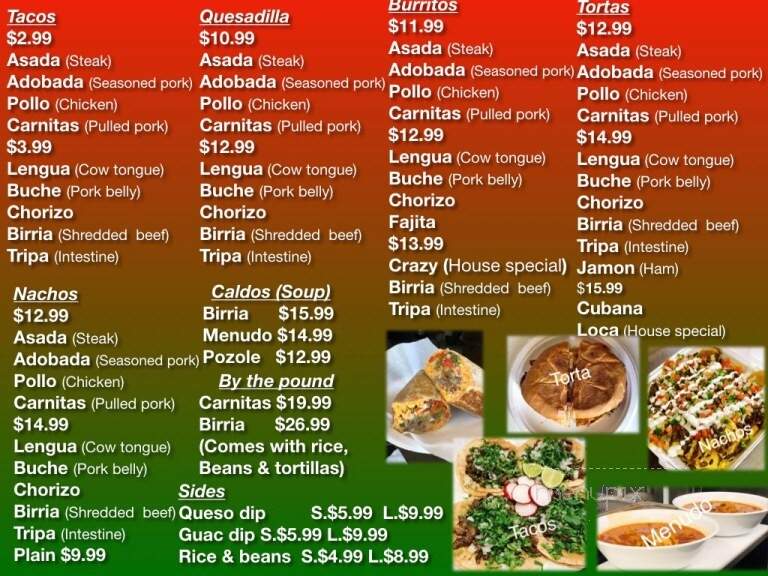 Crazy Cravings - Williston, ND menu_pic
