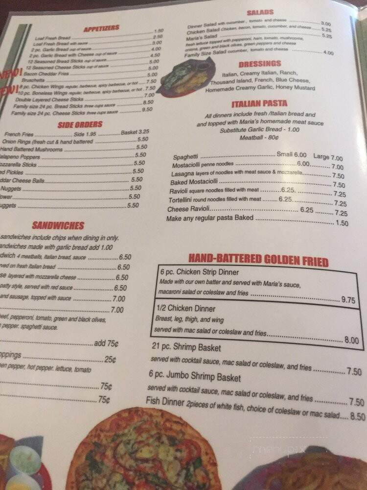 Maria's Pizza - Amboy, IL menu_pic