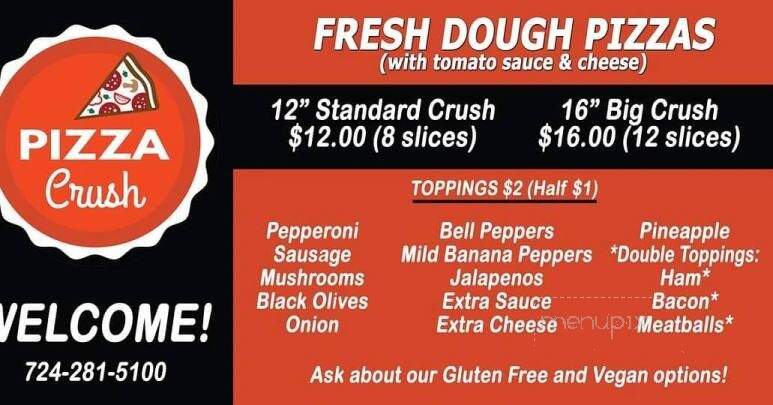 Pizza Crush - Finleyville, PA menu_pic