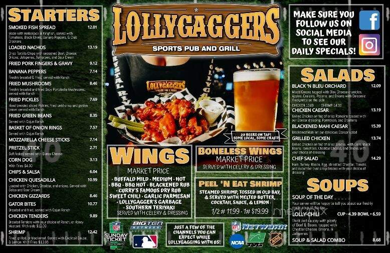 Lollygaggers Sports Pub & Grill - Floral City, FL menu_pic
