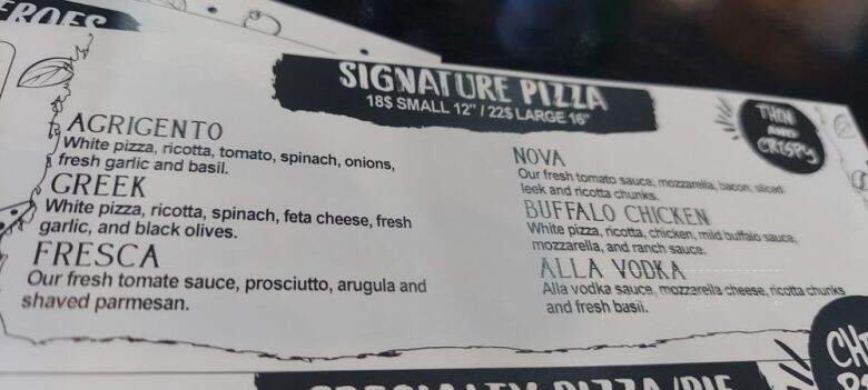 Agrigento Pizzeria Caffe - Bradenton, FL menu_pic
