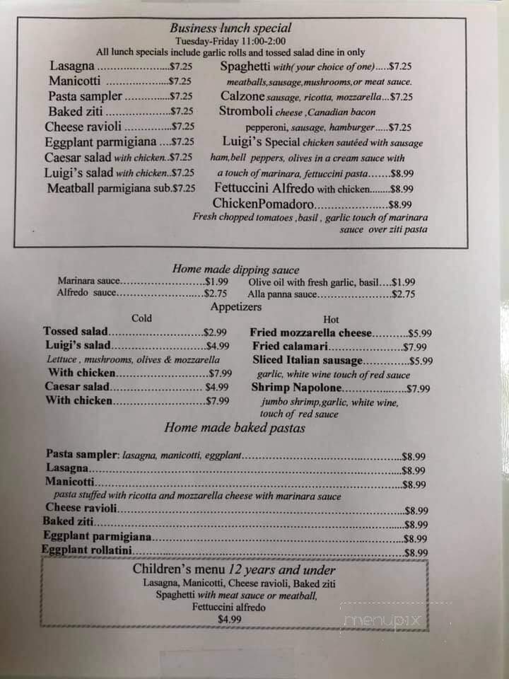 Luigis - Woodway, TX menu_pic