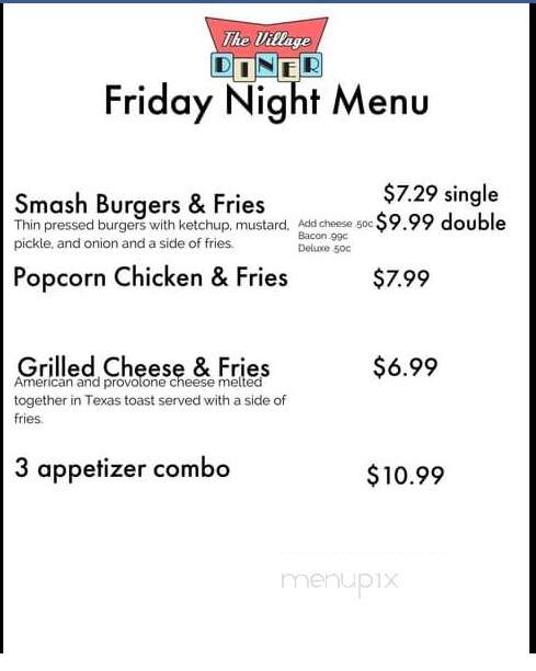 The Village Diner - Richland, MI menu_pic