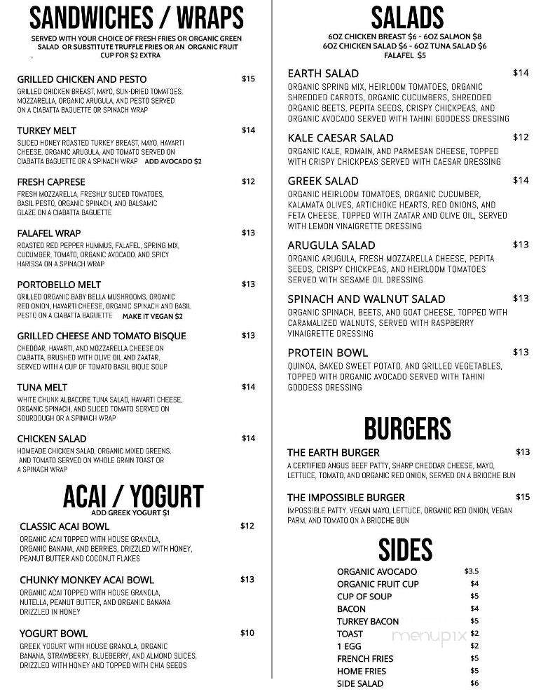 Earth Cafe - Myrtle Beach, SC menu_pic