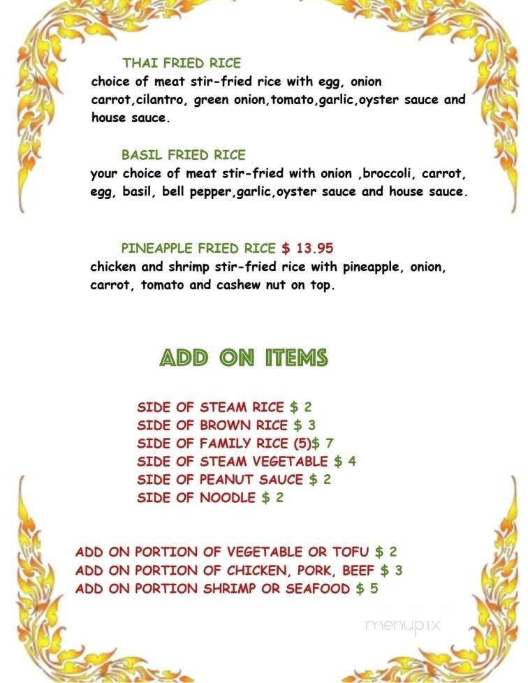 Thai Thai - Hanford, CA menu_pic