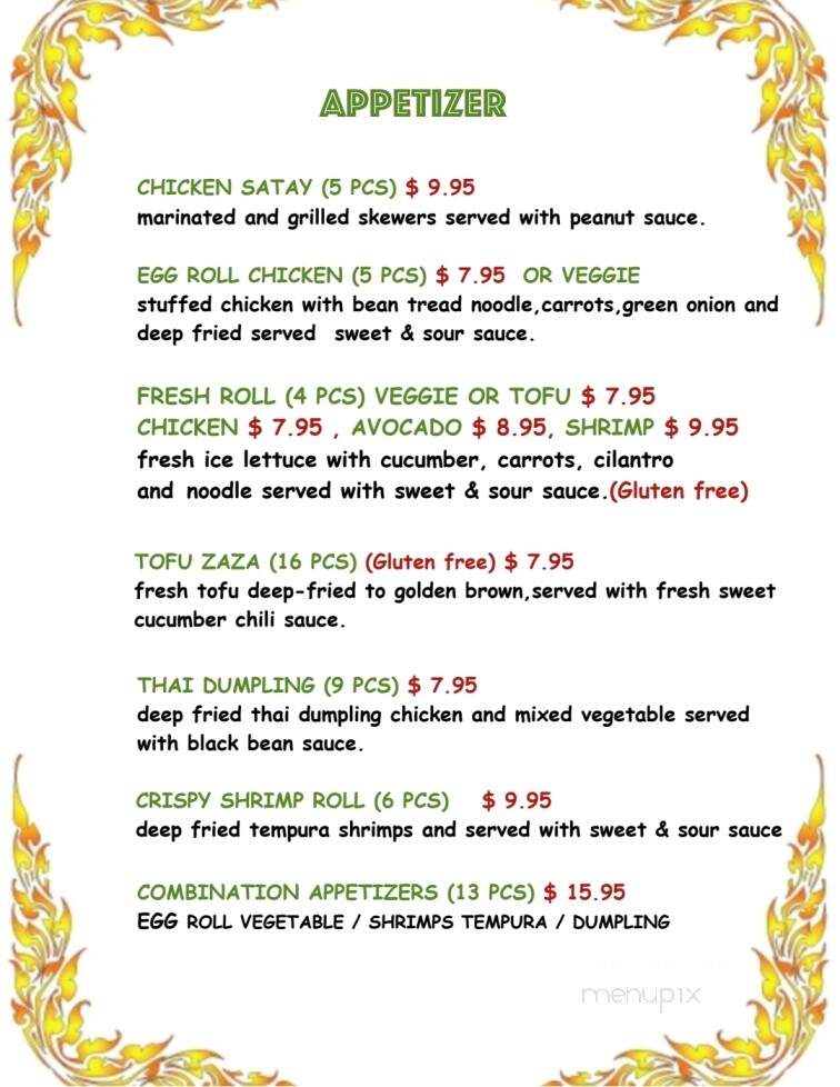 Thai Thai - Hanford, CA menu_pic