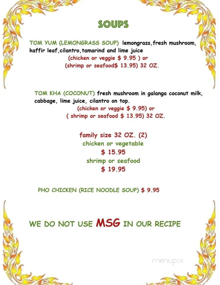 Thai Thai - Hanford, CA menu_pic