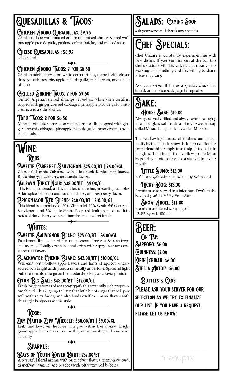 The Abandon Izakaya - Seminole, FL menu_pic