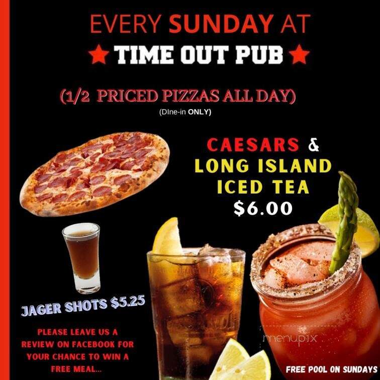 Time Out Pub - Edmonton, AB menu_pic