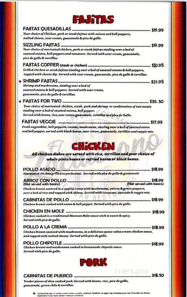 El Zacatecano - Copper Mountain, CO menu_pic