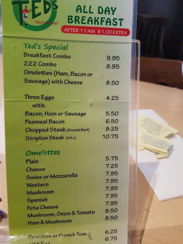 Ted's Restaurant - Toronto, ON menu_pic