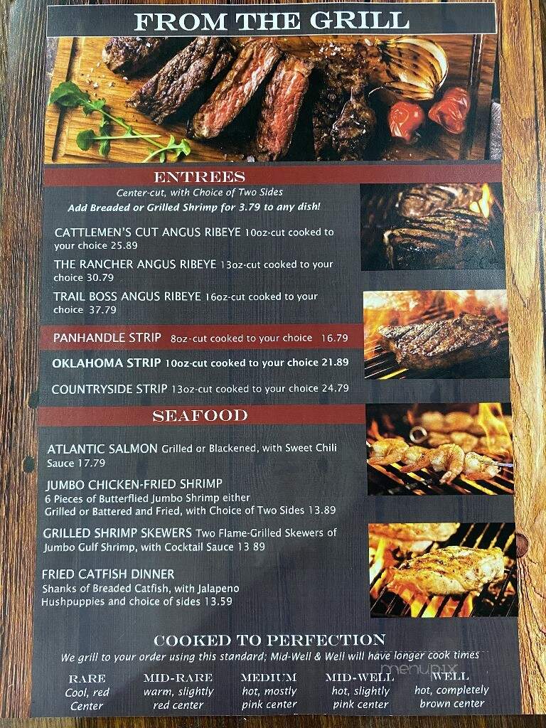 Wilson's Country Grill - Woodward, OK menu_pic