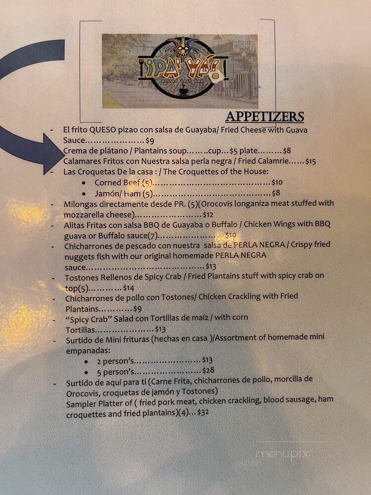 Pa'Ya Bistro - Kissimmee, FL menu_pic