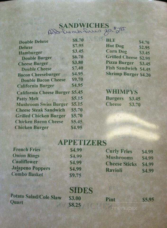 Road Runner Drive-In - Kelliher, MN menu_pic