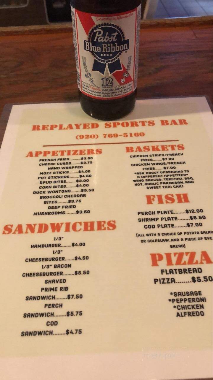 Replay - Manitowoc, WI menu_pic