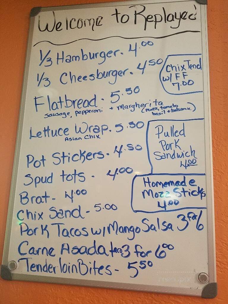 Replay - Manitowoc, WI menu_pic