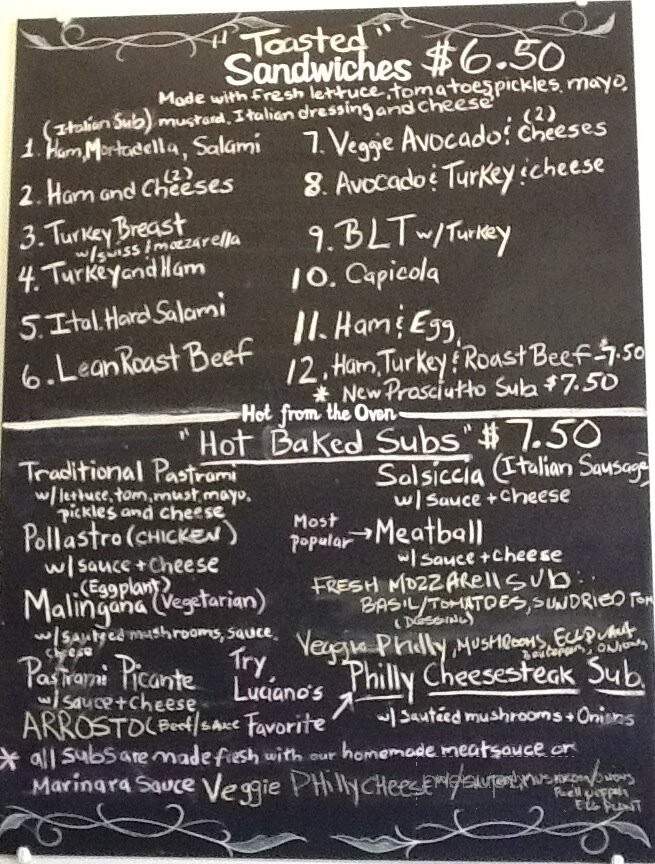 Lucianos Ristorante - Pasadena, CA menu_pic