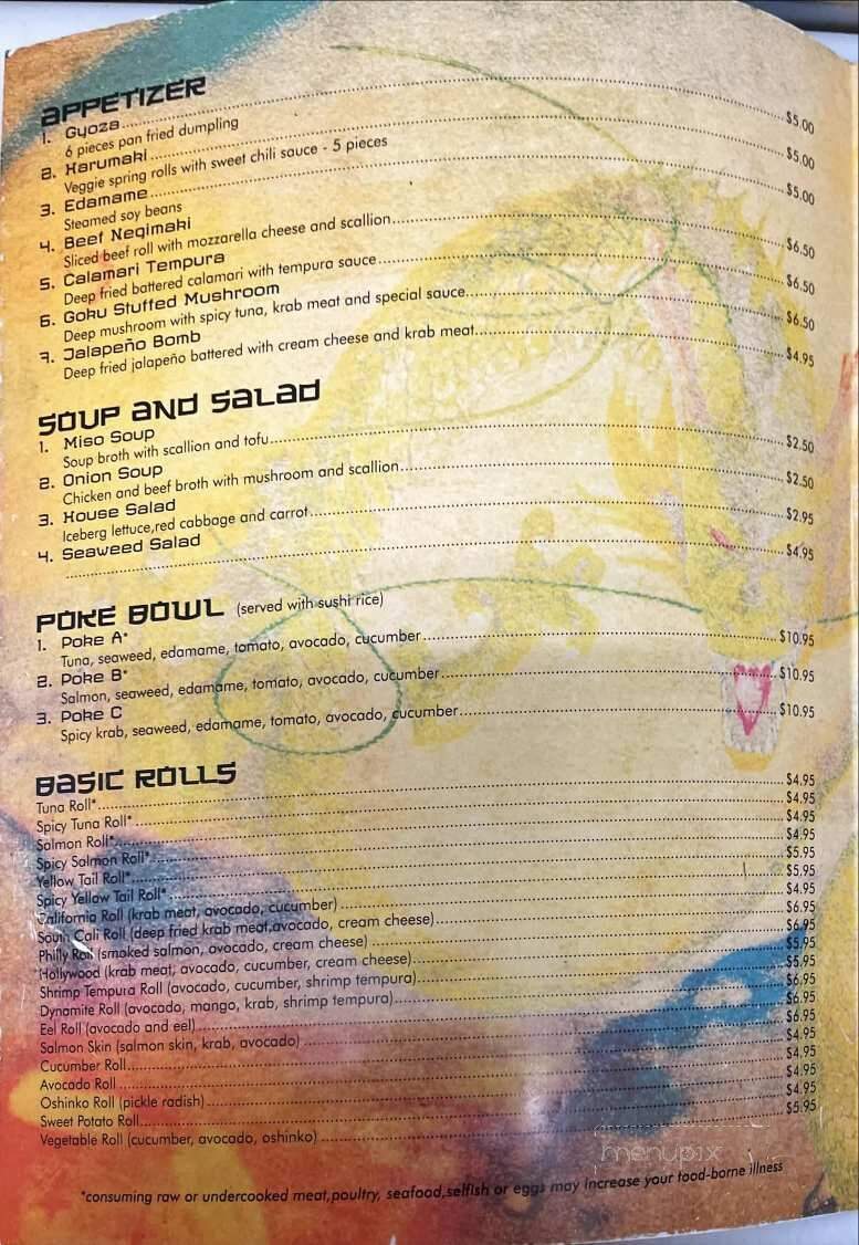 Song Kuhibachi & Sushi - Port Angeles, WA menu_pic
