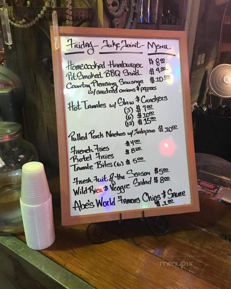 Shack Up Inn - Clarksdale, MS menu_pic