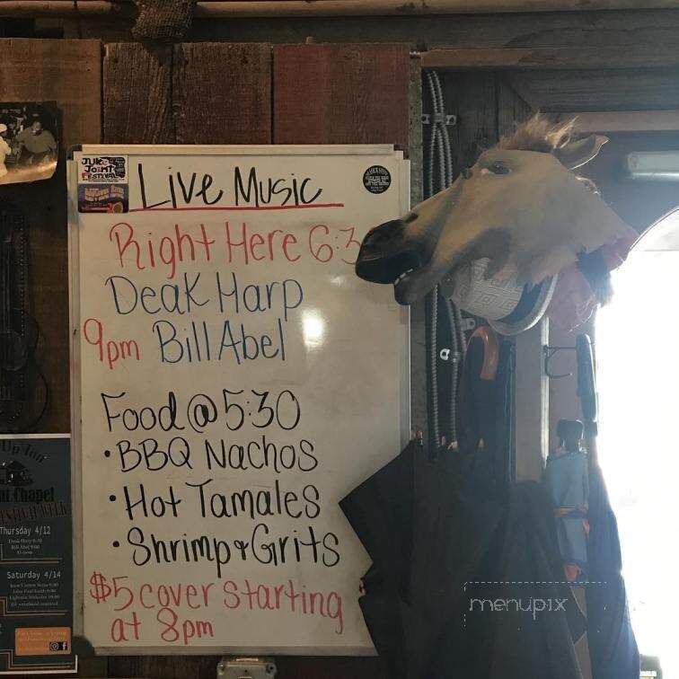 Shack Up Inn - Clarksdale, MS menu_pic