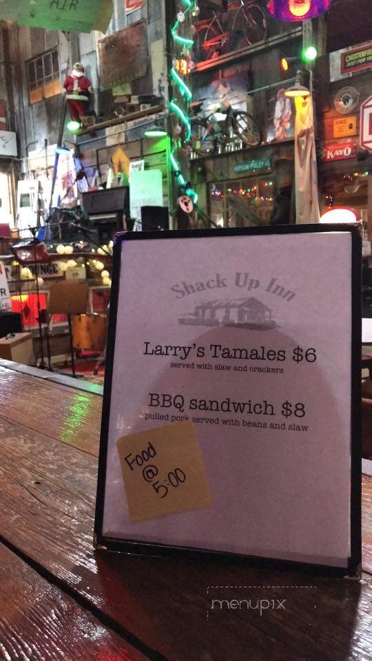 Shack Up Inn - Clarksdale, MS menu_pic