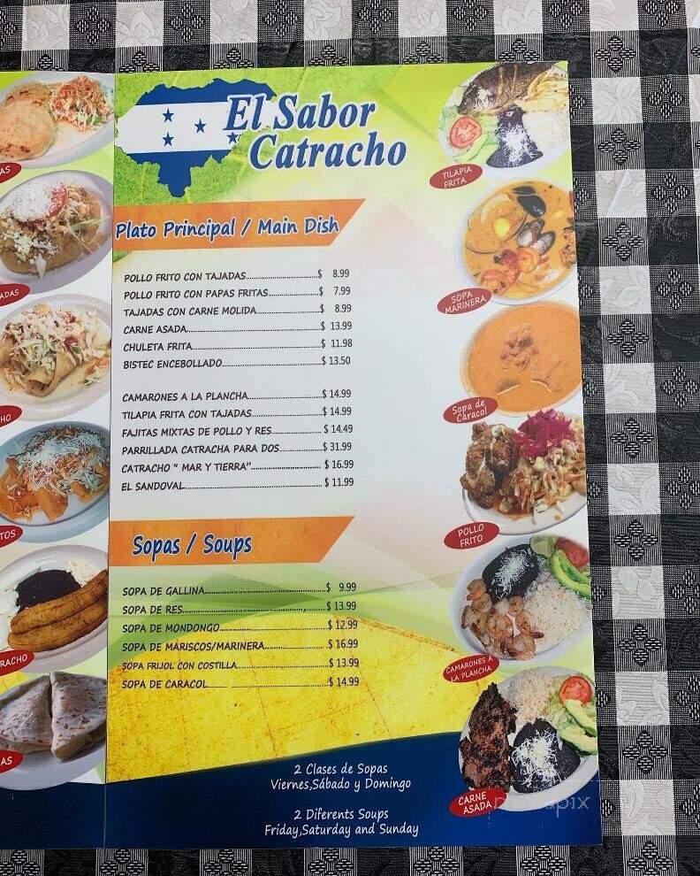 El Sabor Catracho Restaurant - Indianapolis, IN menu_pic