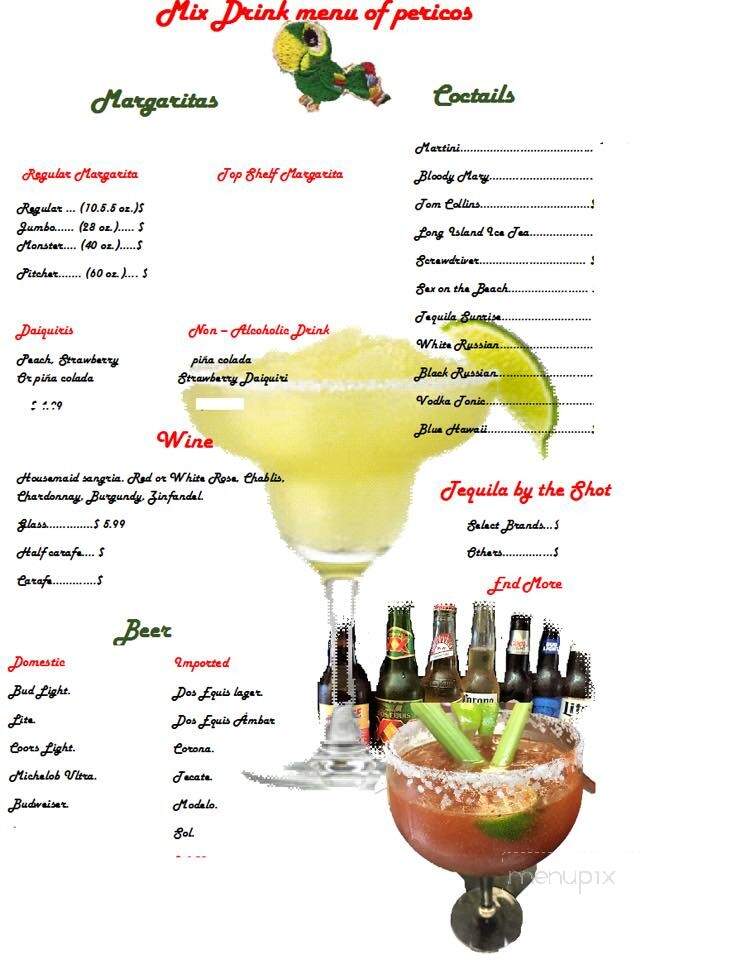 Pericos Mexican Restaurant - Wiggins, MS menu_pic