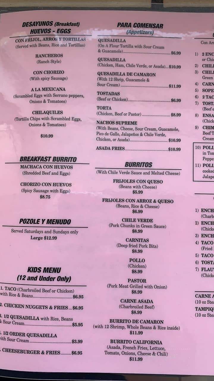 Taqueria Anna Maria's - Farmersville, CA menu_pic