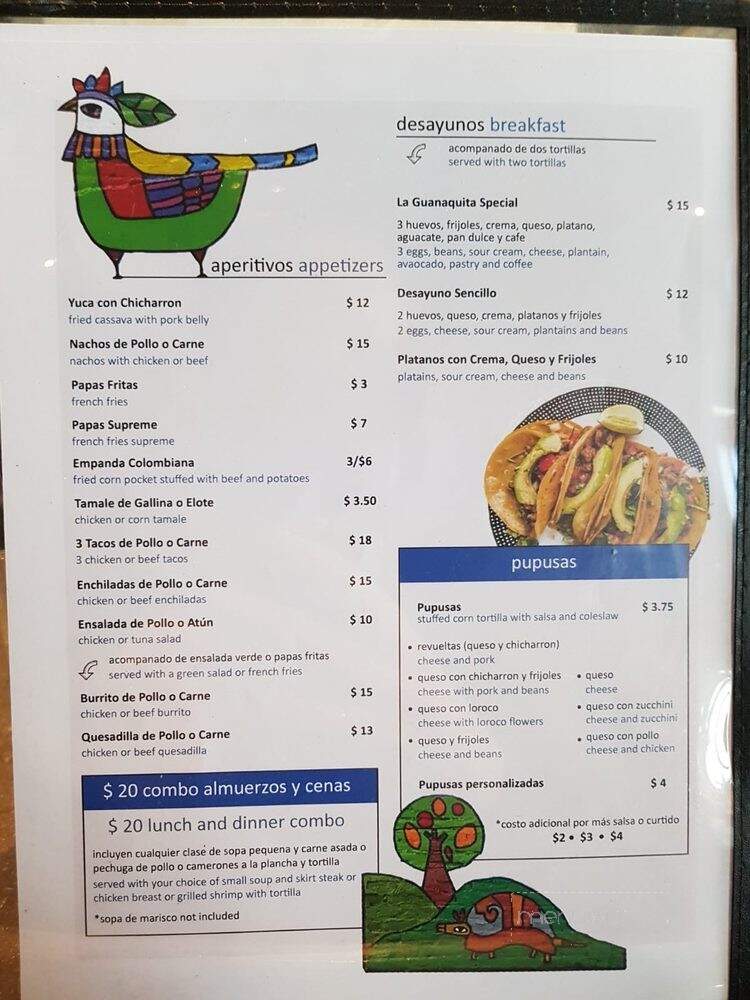 La Guanaquita - Brampton, ON menu_pic