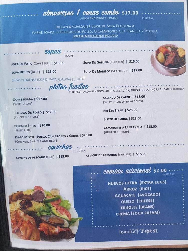 La Guanaquita - Brampton, ON menu_pic