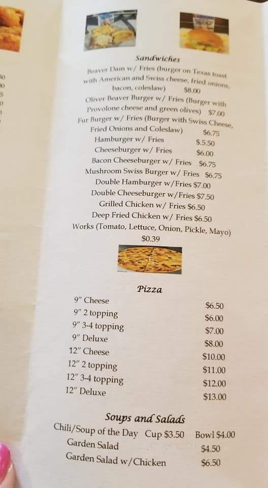 Beaver Saloon - Pound, WI menu_pic