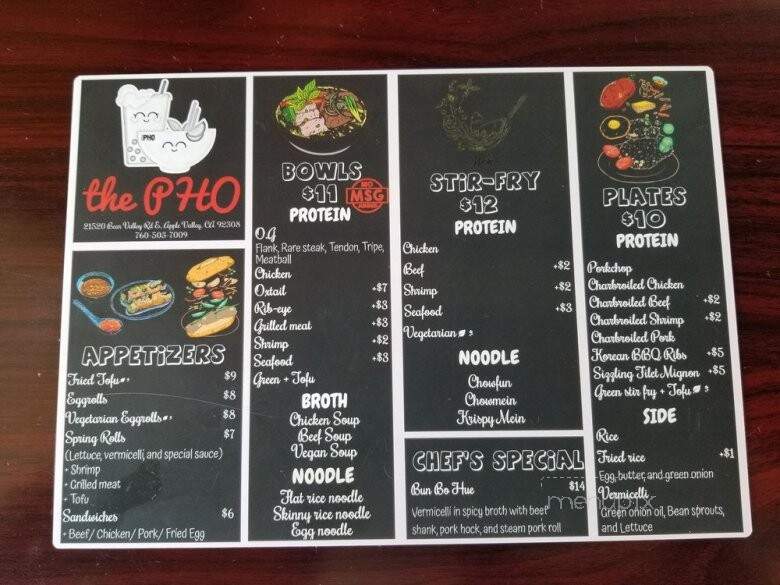 The Pho - Apple Valley, CA menu_pic